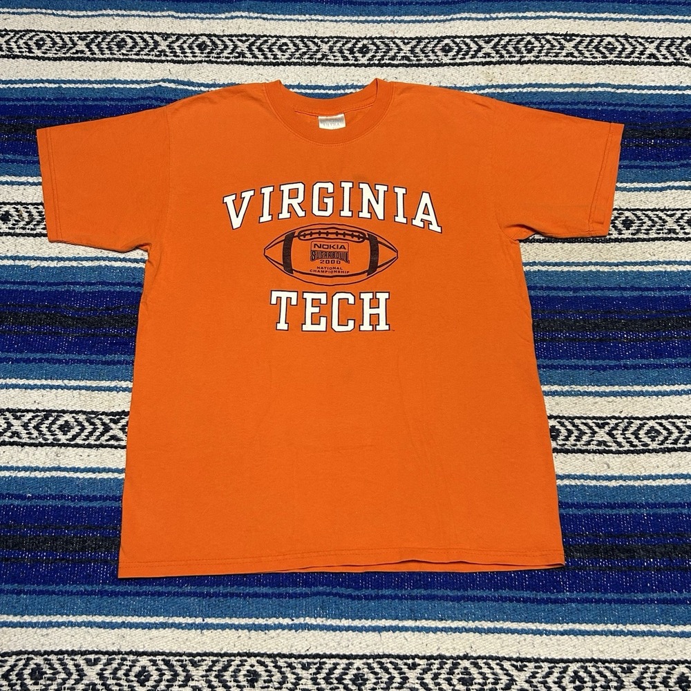 Vintage 2000 Virginia Tech Sz Large Hokies Sugar Bowl T Shirt NCAA Football Y2K